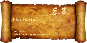 Eke Barna névjegykártya